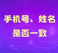手机号、姓名，核验是否一致